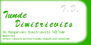 tunde dimitrievits business card